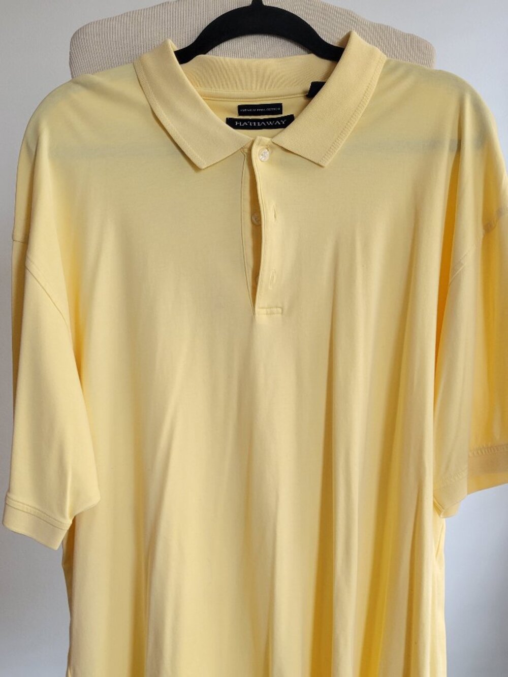 Clearance - Hathaway Pima Cotton Light Yellow Men’s Polo Shirt